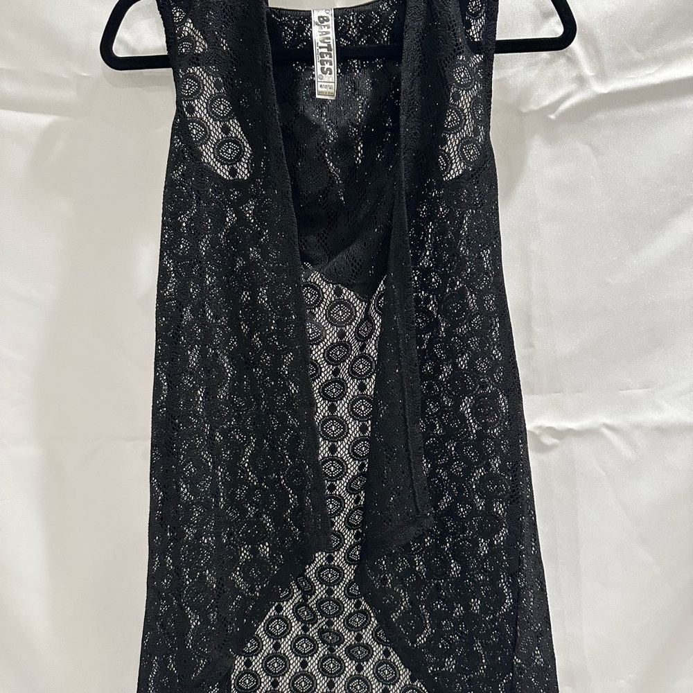 Beautees Black Lace Vest
